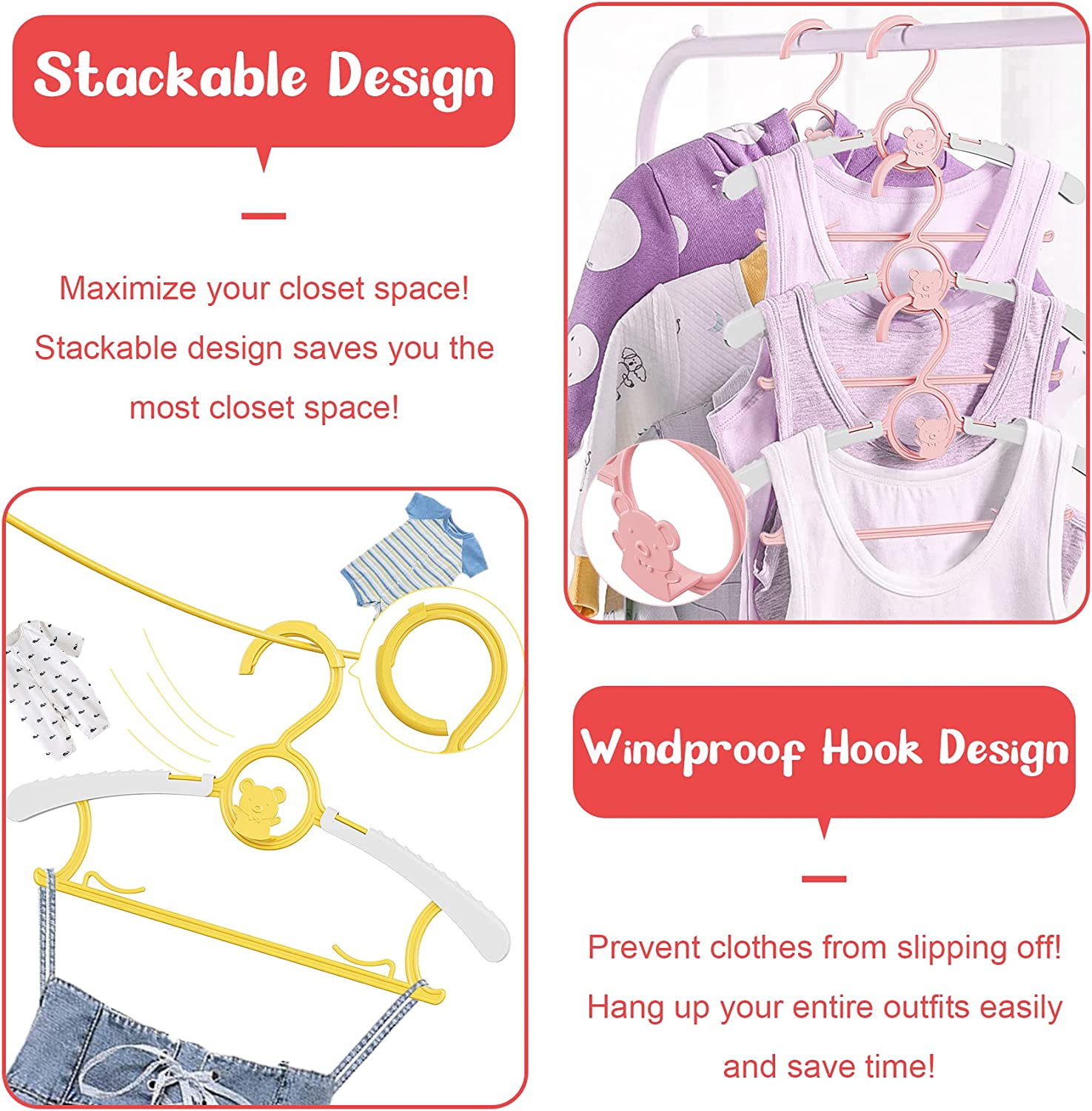UNTIOR Нескользящая вешалка дл – обзор и цена Baby Clothing Hanging Rack